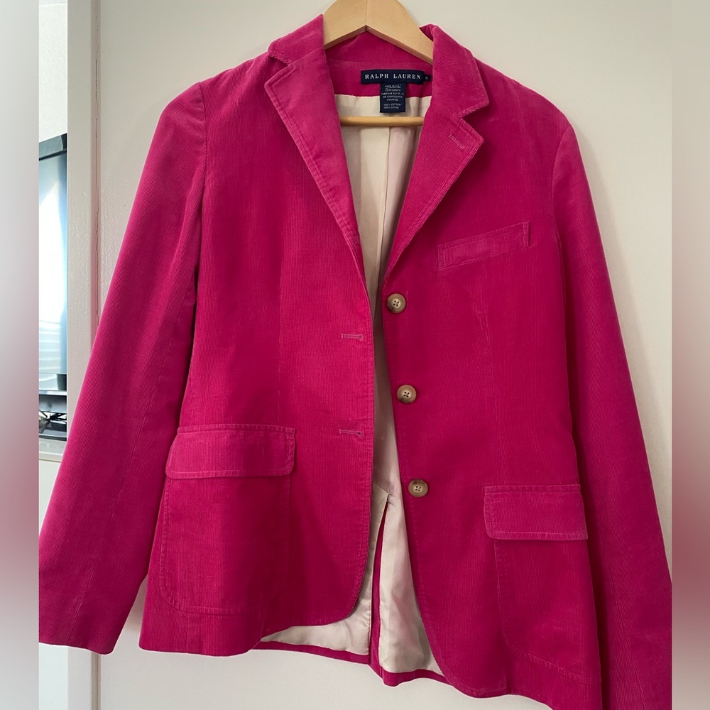 Ralph Lauren Fuchsia Corduroy Blazer - Size 6